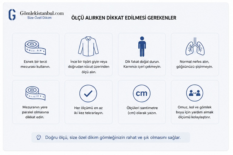 Özel Dikim Gömlek Ölçü Rehberi